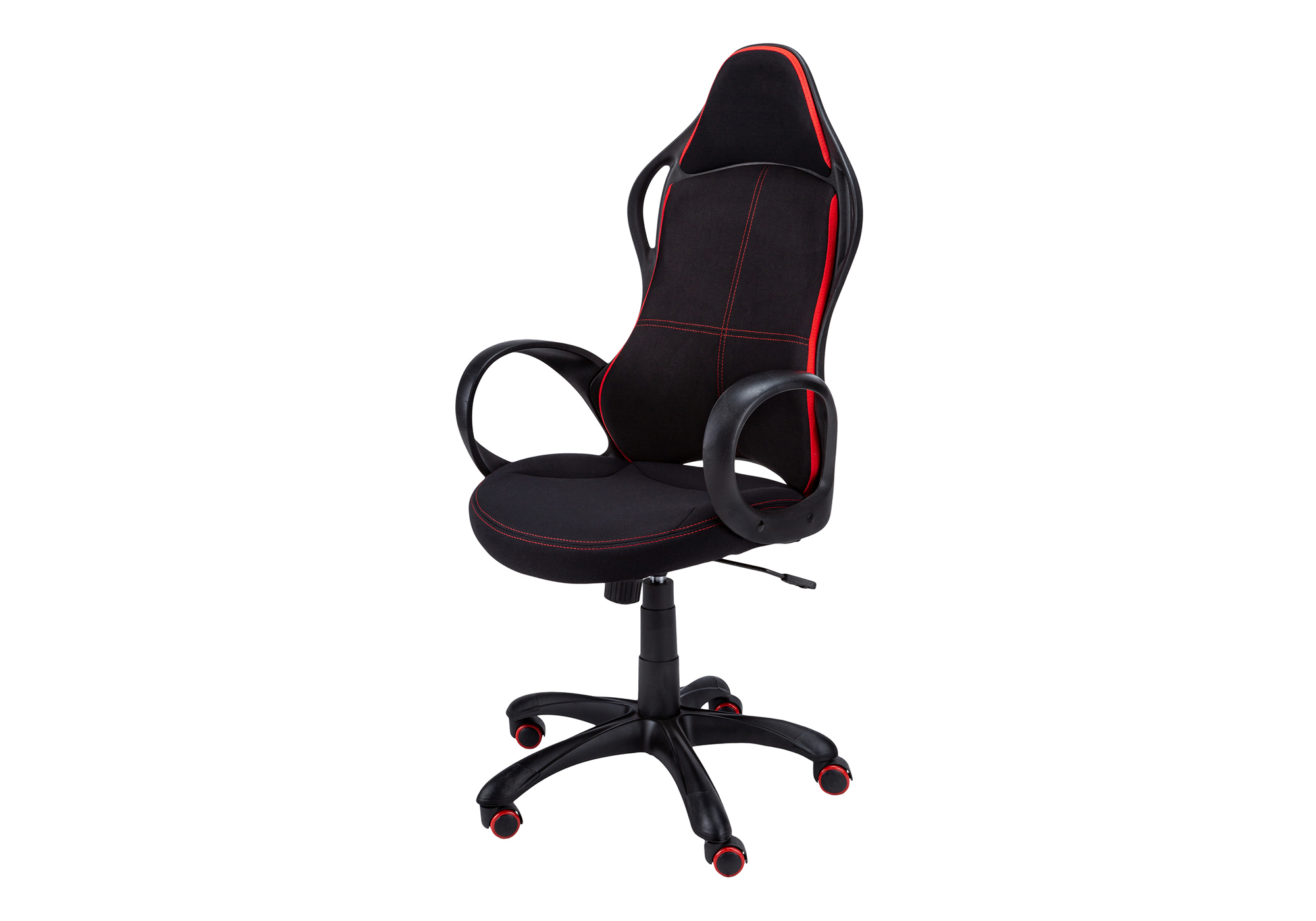 OFFICE CHAIR - BLACK / RED FABRIC / MULTI POSITION